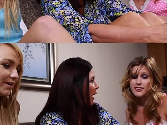 Lesbian sex of four hot pornstars with amazing bodies