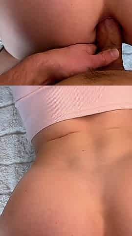 Anal Stretching Session. She Rides Dick in Her Ass Like a Real Cowgirl