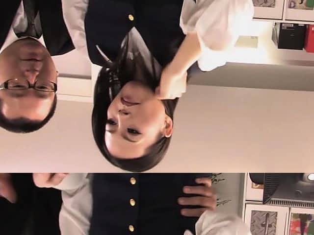 Sexy secretary gives her boss a smoking hot bj and footjob