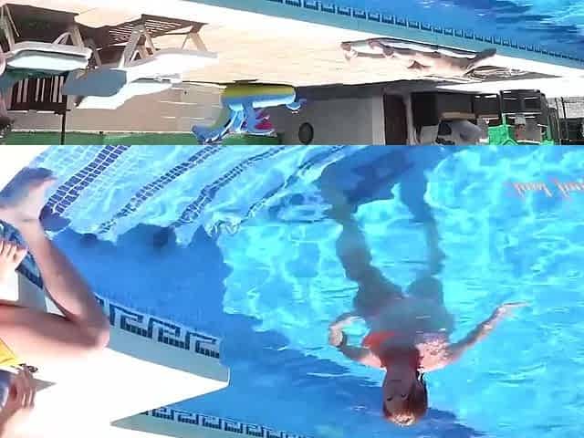 Posh Busty Cougar Jojo Seduces A Stud At The Pool