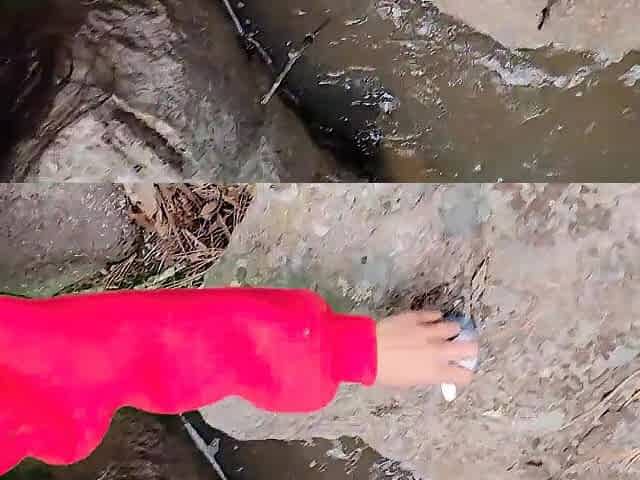 Backshots by the river: outdoor quickie