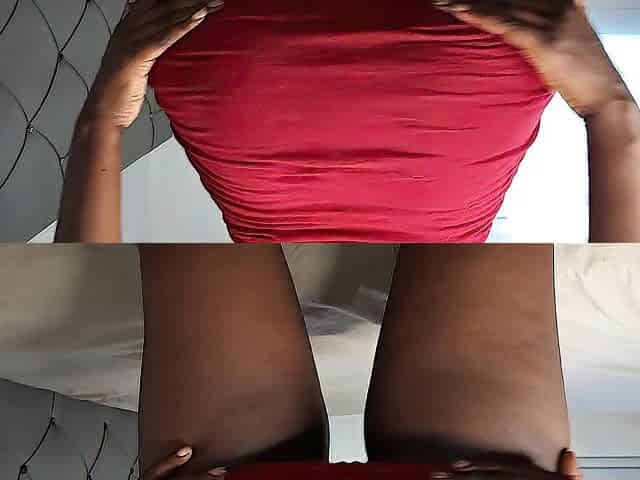 Excited Red petticoat large butt Stepsis twerks like a stripper