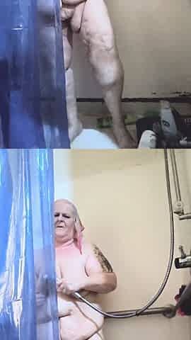 Dirty Blondie Fondling in the Shower as U Watch Her Wash Her Dirty Twat