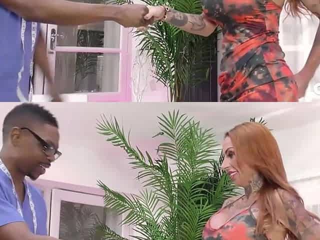 OldNanny - Tattooed Redhead Aged Gets Examined And Screws Ebony Doctor Hard