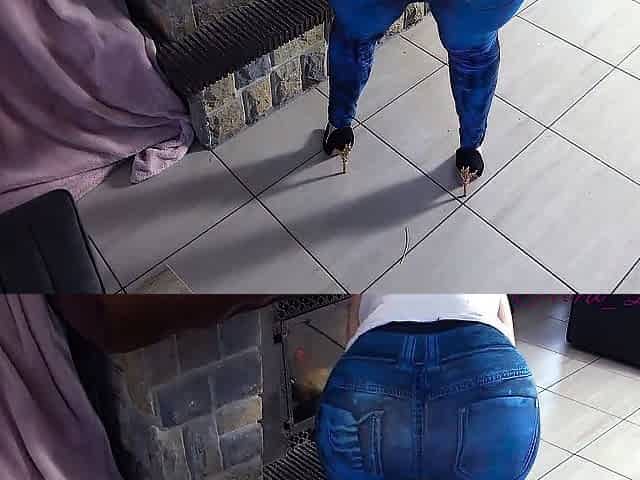She Wants To Suck My Cock And Get Her Pussy Fucked In Her Tight Jeans In Front Of The Fireplace!