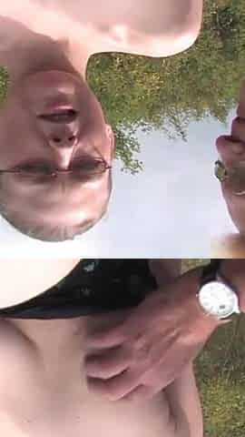 Old and Young Taboo Outdoor Ass and Pussy Fuck with the Cute Blonde