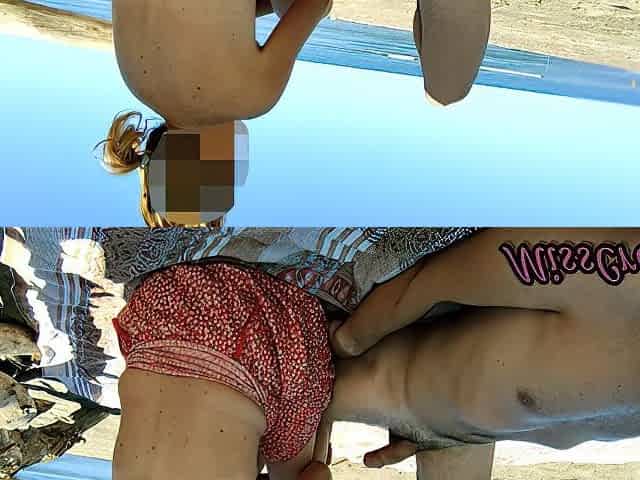 Miss Creamy - Public Handjob In Nude Beach Masturbating And Cumshot Of Big Cock In Front Of Everyone