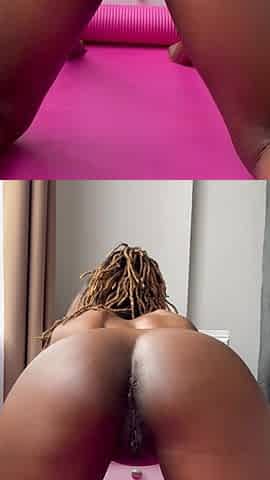Ebony Girl Fingers Her Holes so Bad Had Her Monster Dildo Dripi