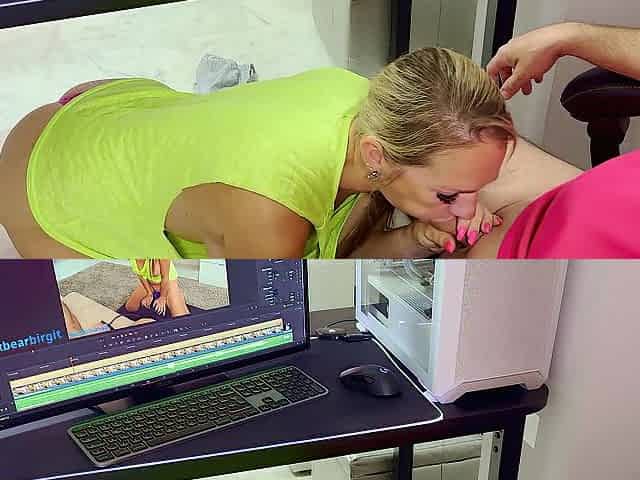Wife teasing back spouse for earlier made Sybian edging movie scene - Pinkbearbirgit