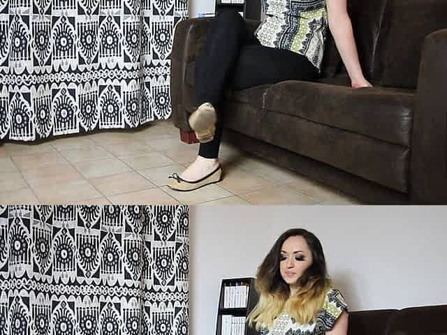 (005) Shoeplay with Ballet Flats and Condom Latex Socks