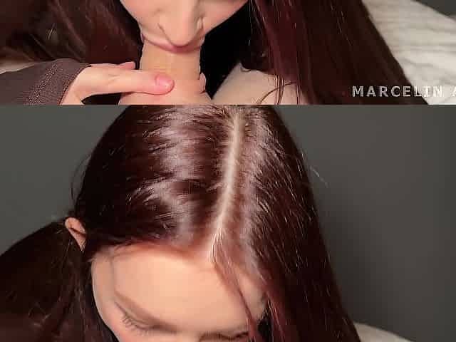 Hawt Cutie in Nylon gives a Footjob and gets Cum on her Booty