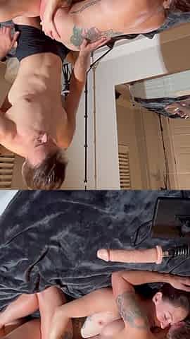 FFM Delivery Guy Got Payed by Double Blow of 2 Fit Girl Big Tits and Fit Ass