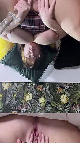 Big boobs milf masturbates with her dildo