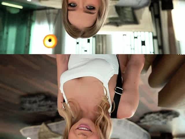 Blonde teen Kiara Knight hot POV blowjob and fucking on cam