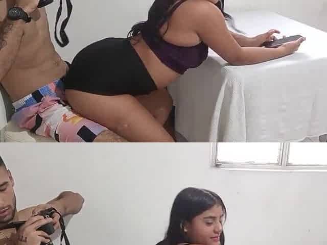 PORN IN SPANISH - I sit on my stepbrother's legs, and this guy takes the opportunity to bang me
