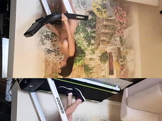 Naked Teen with a Big Ass on a Treadmill