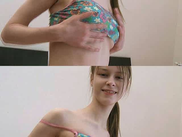 Small titted brunette amateur anal nailed at home