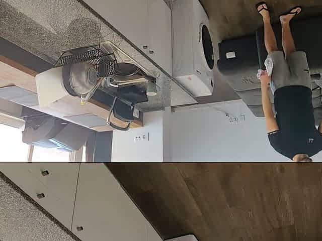 Banging maid dressing an apron with anal place in