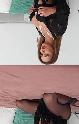 Behind the Scenes of Big Tits MILF From Hungary Ripped Nylons Dildo Solo