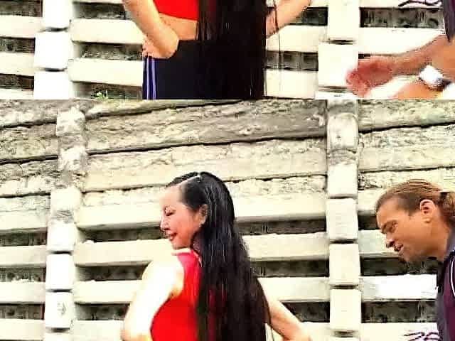 Dirty hot MILF joins two black studs in hardcore threesome