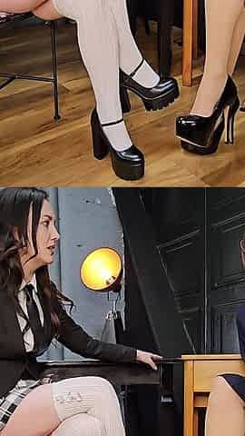Chloe and Faye College Girl Threesome with the Principal