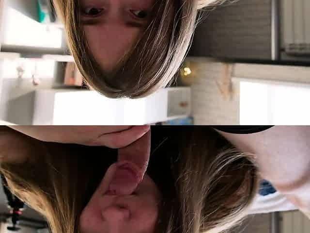 STEP SISTER in the morning wanted to make a blowjob and