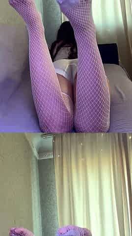 rub your pussy on the bed watching porn