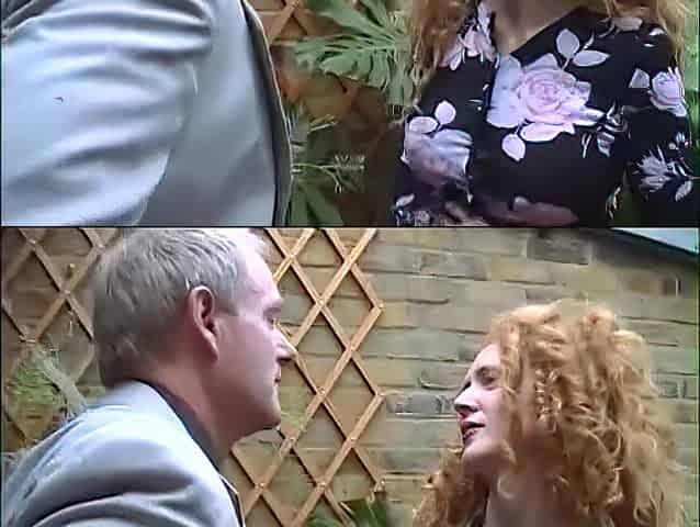 Breasty bitch in nylons gets her vagina licked by a aged boy