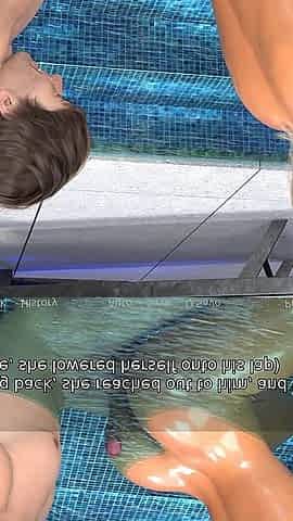 According to Sofia: Horny Guy Stretches His Best Friend's Girlfriend Asshole in the Pool He Is Trying to Loose the Hole a Bit