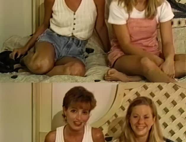 Two cute vintage teens have threesome with casting agent