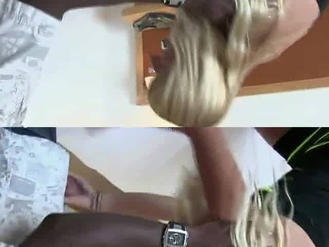Golden-haired Italian hotty screwed by a ebony chap