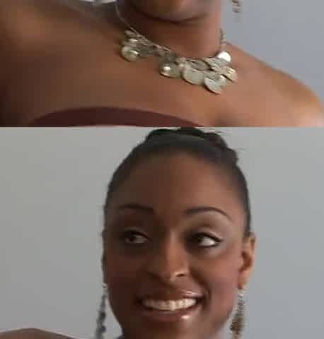 Charming ebony woman sucking a hard knob