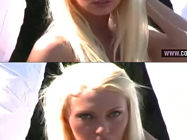 Blond and Brunette hair Lesbian babes Vehement Outdoor Play on