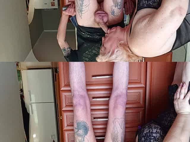 A Friend Fucks Me in the Mouth in the Kitchen and Feeds Me Cum