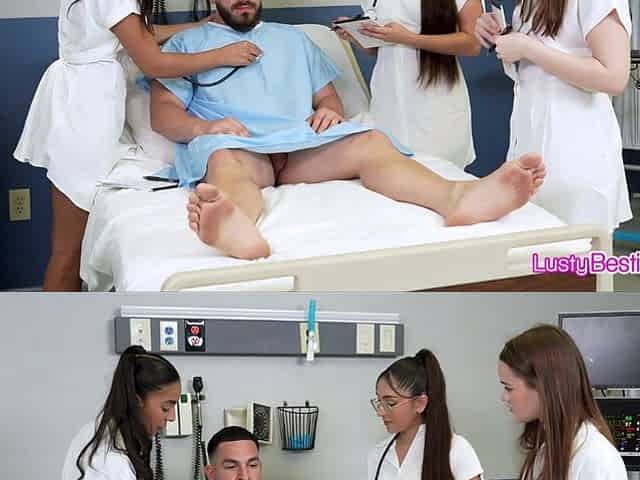 Foursome on the clinic with slutty medics