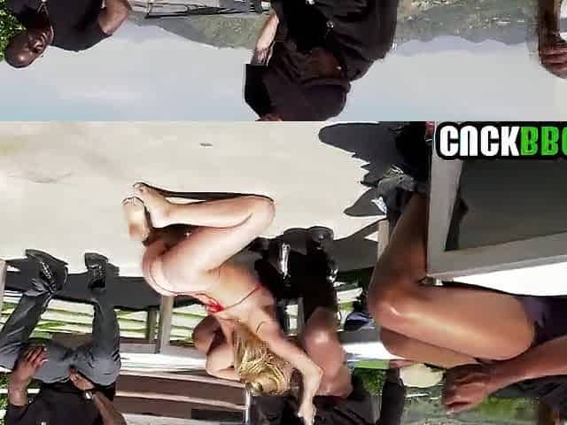 Blond Whore Group-fucked By Large Ebony Knobs In Front Of Cuck BF