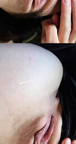 Blonde hottie in close up solo pussy play