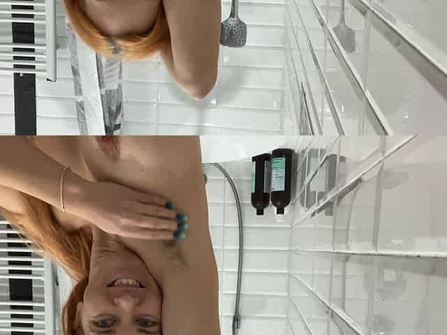 Sexy Redhead Shaving Her Hairy Armpits