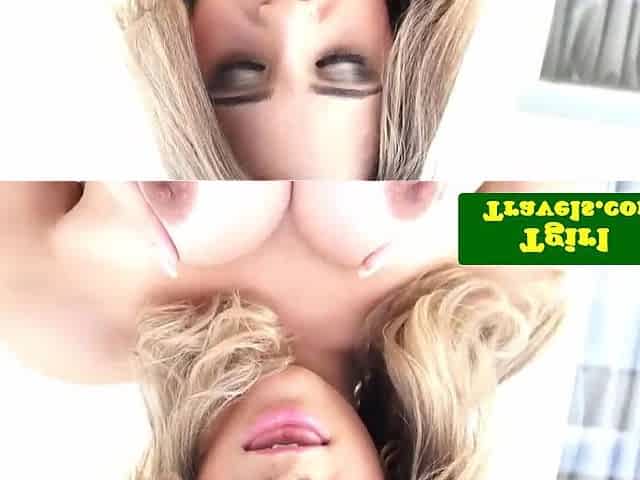 Pierced t-girl Danny Guimaraes solo pleasure