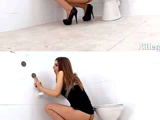 Young Slut Loves Gloryholes And Fetish Sex