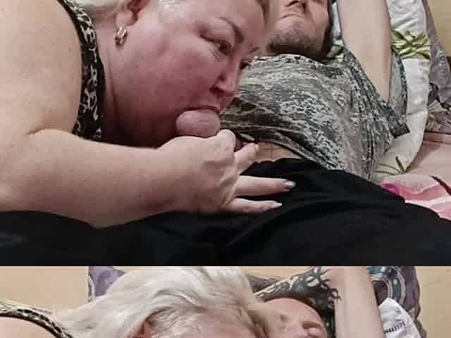 Unexpected Blowjob From a Neighbor with Cum in Mouth and Swallowing