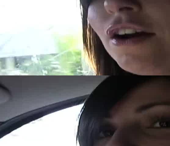Small orbs babe's very first XXX car rail ends with cum in