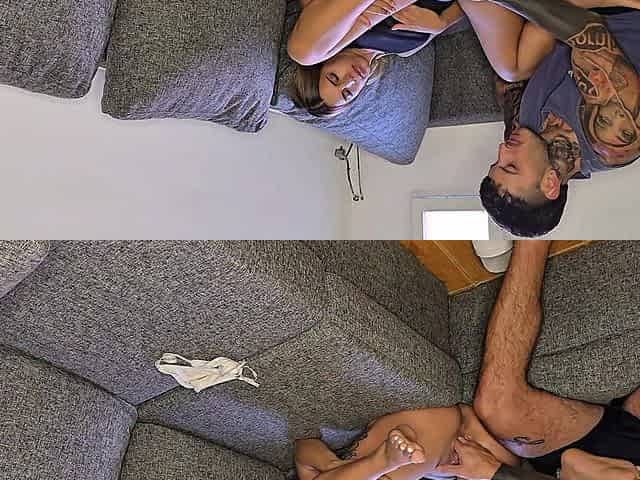 My Stepbrother Takes Advantage of the Fact That We Are Alone and Me on the Couch. Real Orgasm