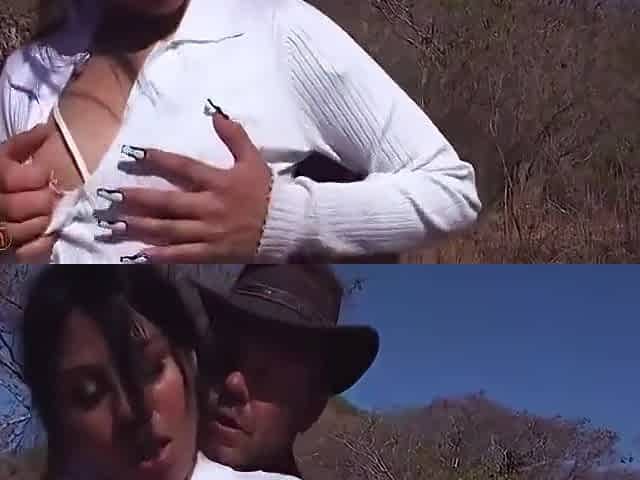 Mexican Woman Is Nibbled By Bodo Outdoors