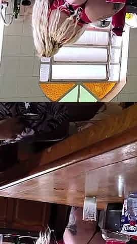 Stepmom in Her Kitchen Offered Milk to Her Trapped