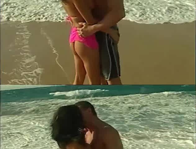 Sex on the Beach for a Youthful Slim Brunette hair with a Large Dong