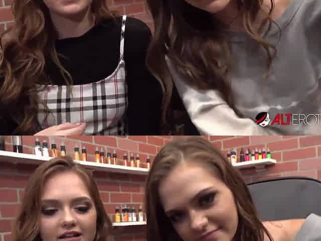 Double Trouble White Twins in Behind the Scene Tattoos and Blow Jobs - AltErotic