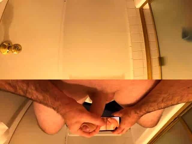 Stepbrother caught masturbating in the bathroom fucks his
