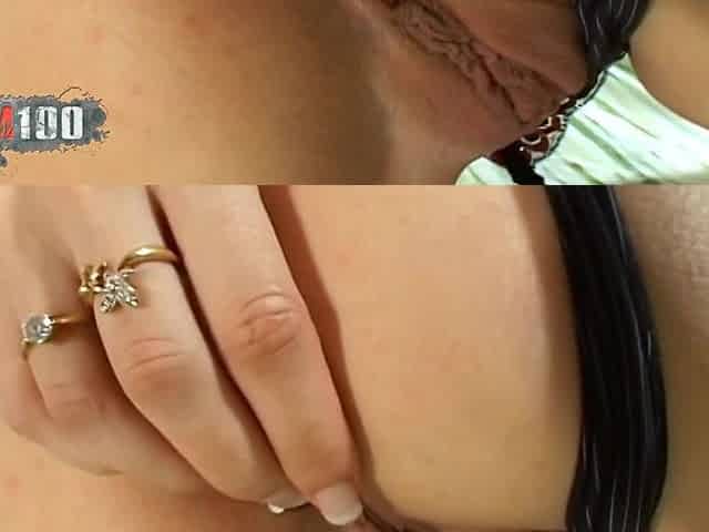 Hot little blonde with big tits Calia B doing a hot striptease in the bedroom - MMM100