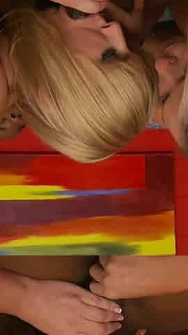 Craving blondes play with a big ebony dick